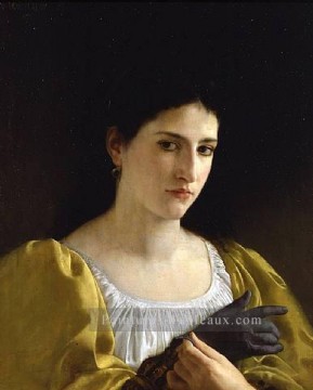 Dame au gant 1870 réalisme William Adolphe Bouguereau Peinture à l'huile